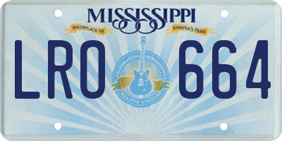MS license plate LRO664