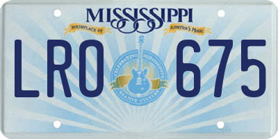 MS license plate LRO675