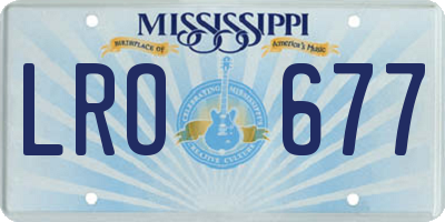 MS license plate LRO677