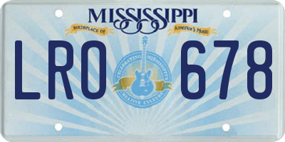 MS license plate LRO678