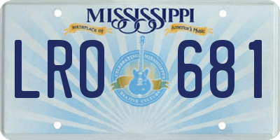 MS license plate LRO681