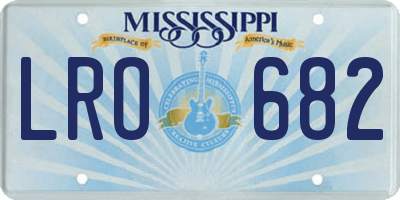 MS license plate LRO682