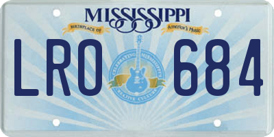 MS license plate LRO684