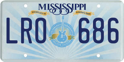 MS license plate LRO686