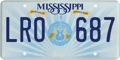 MS license plate LRO687