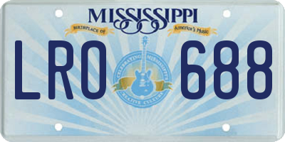 MS license plate LRO688