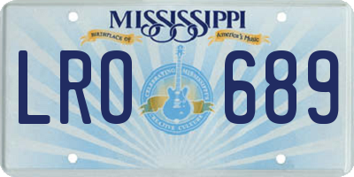 MS license plate LRO689