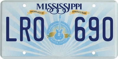 MS license plate LRO690
