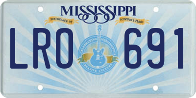 MS license plate LRO691