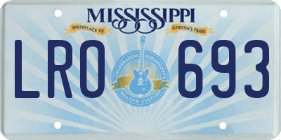 MS license plate LRO693