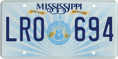 MS license plate LRO694