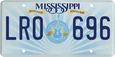 MS license plate LRO696