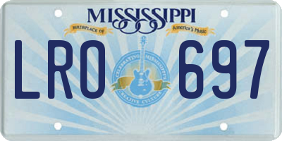MS license plate LRO697