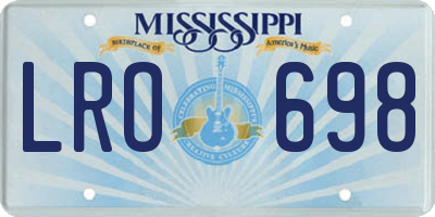 MS license plate LRO698
