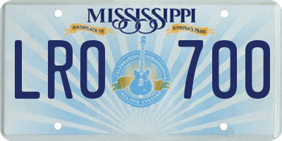 MS license plate LRO700
