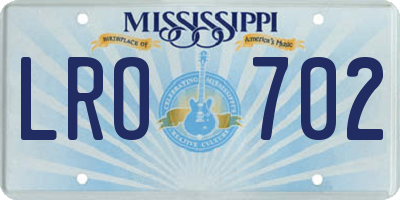 MS license plate LRO702