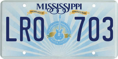 MS license plate LRO703