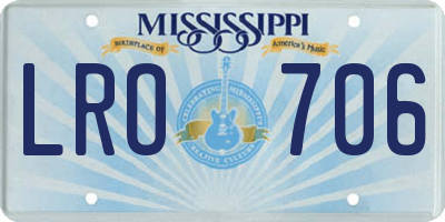 MS license plate LRO706
