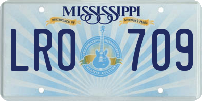 MS license plate LRO709