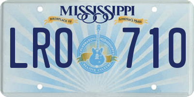 MS license plate LRO710