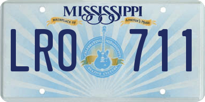 MS license plate LRO711