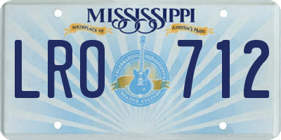 MS license plate LRO712