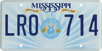 MS license plate LRO714