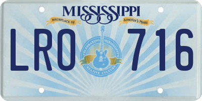 MS license plate LRO716