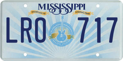 MS license plate LRO717