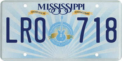 MS license plate LRO718