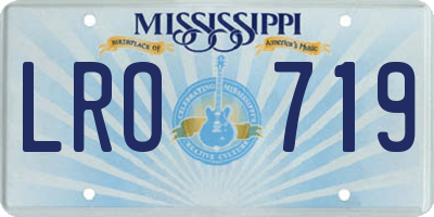 MS license plate LRO719