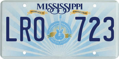 MS license plate LRO723