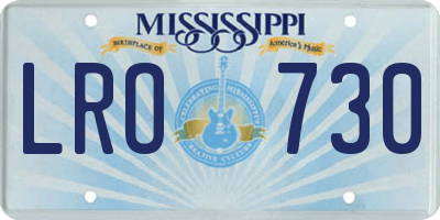 MS license plate LRO730