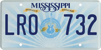 MS license plate LRO732