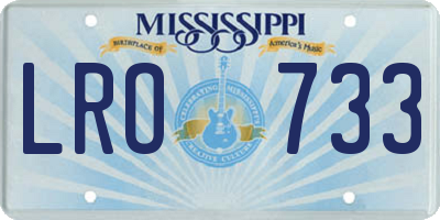MS license plate LRO733