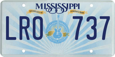 MS license plate LRO737
