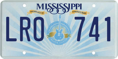 MS license plate LRO741