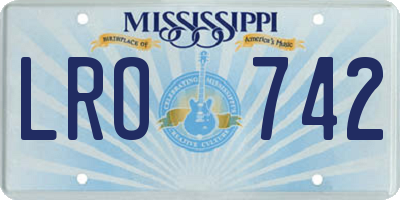 MS license plate LRO742