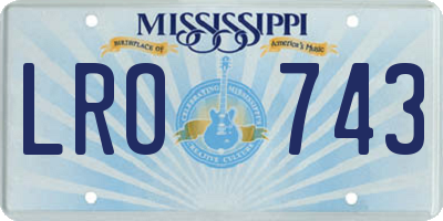 MS license plate LRO743