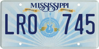 MS license plate LRO745