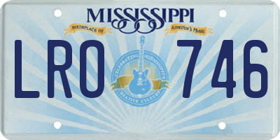 MS license plate LRO746