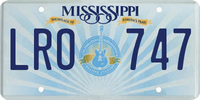 MS license plate LRO747