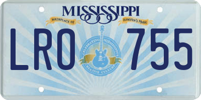 MS license plate LRO755