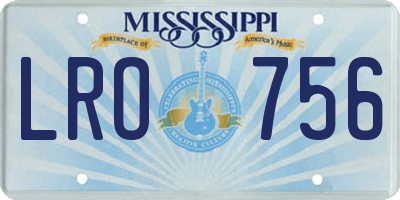 MS license plate LRO756