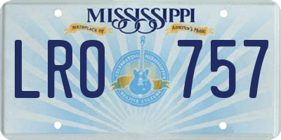 MS license plate LRO757