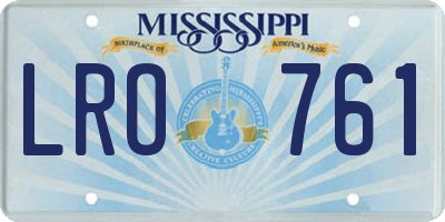MS license plate LRO761