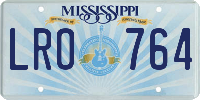MS license plate LRO764