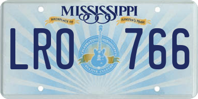 MS license plate LRO766