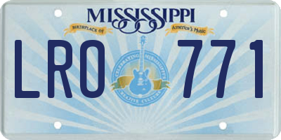 MS license plate LRO771