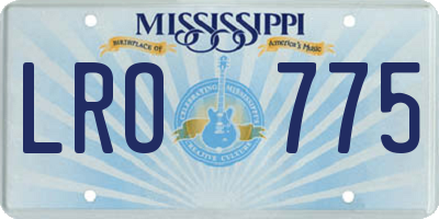 MS license plate LRO775